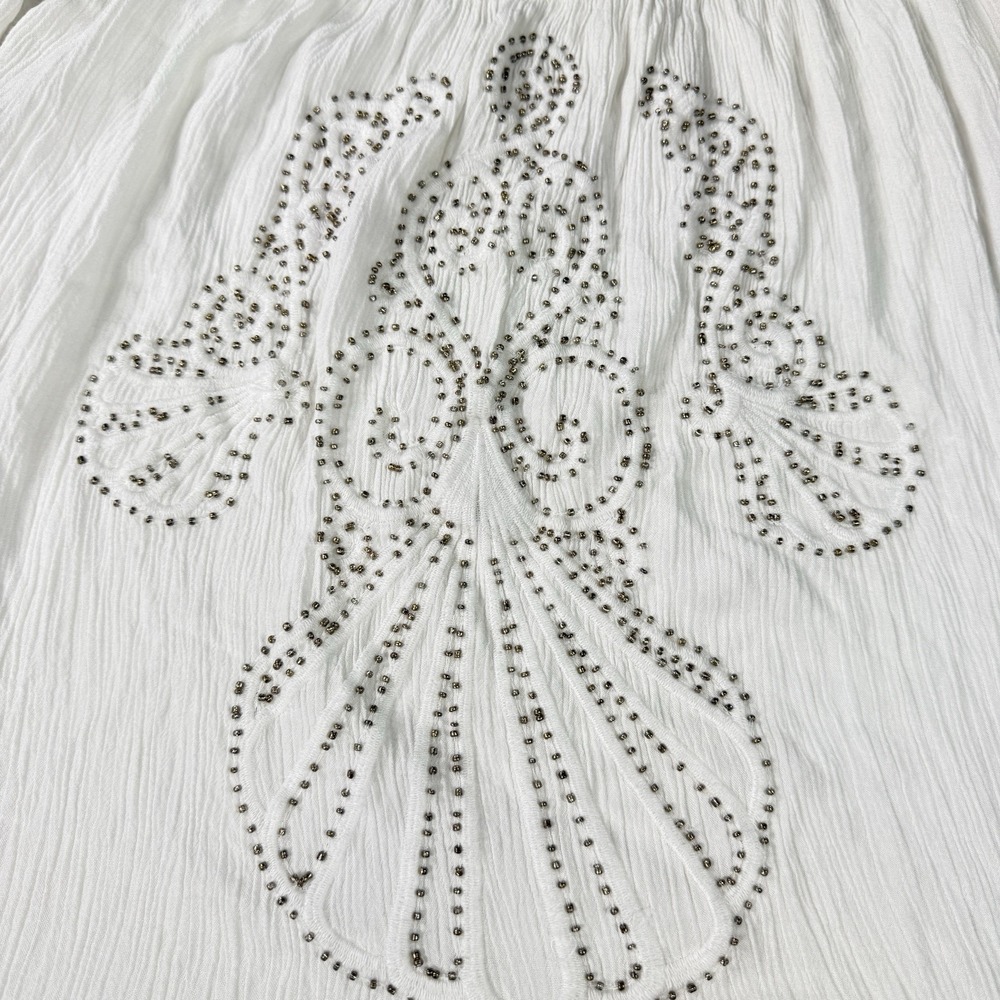 LILLY PULITZER Nita Off The Shoulder Top Size Small White Flare Sleeves Studded - Picture 3 of 9